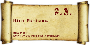 Hirn Marianna névjegykártya